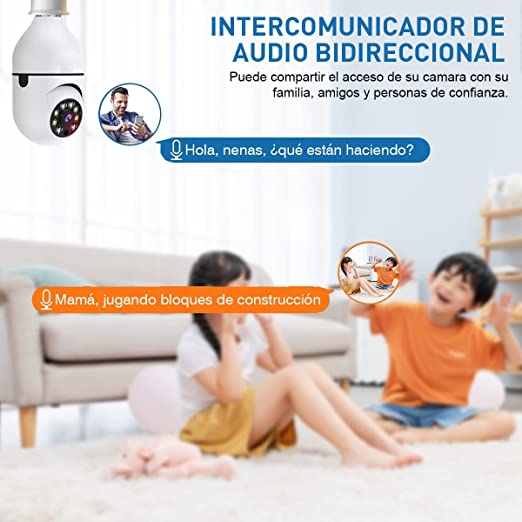 CAMARA PANORAMICA WIFI TIPO AMPOLLETA