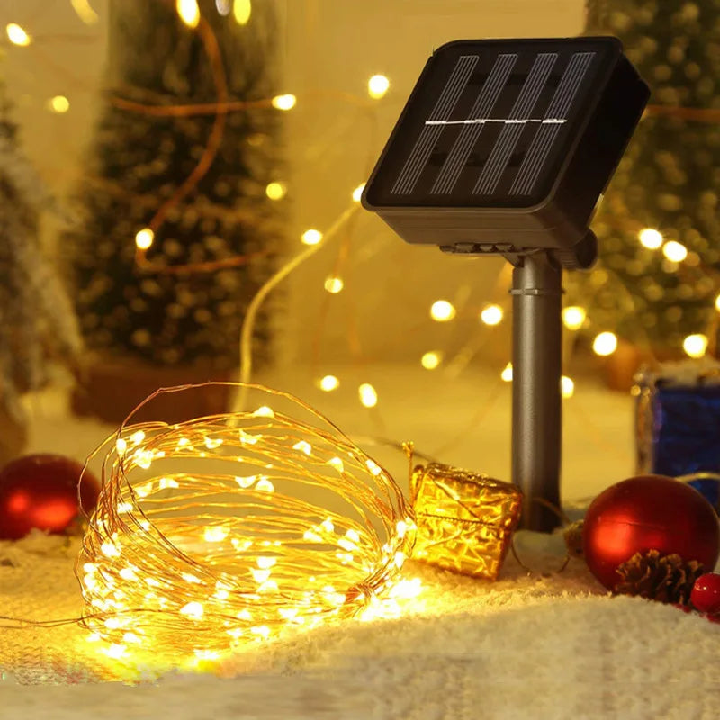 Luz solar hada guirnalda 100led