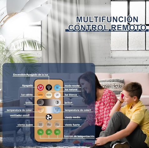 Ventilador de techo con luz LED